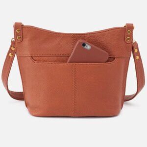 HOBO Cognac Leather Pier Small Crossbody Magnet Magnetic Closure Handbag Purse